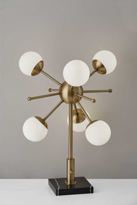 Orbital Sphere Brass LED Table Lamp