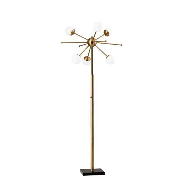 Orbital Sphere Brass Metal LED Floor Lamp