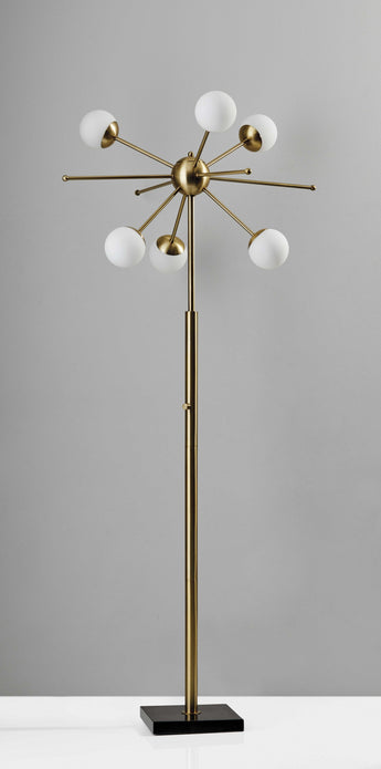 Orbital Sphere Brass Metal LED Floor Lamp