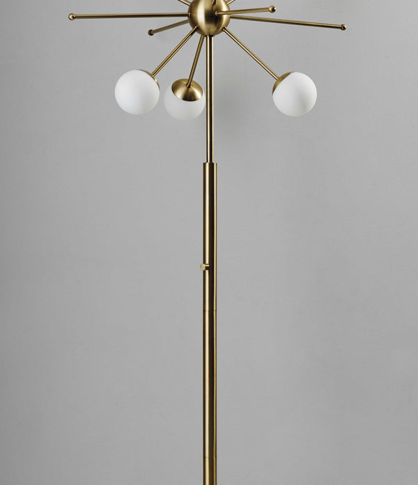 Orbital Sphere Brass Metal LED Floor Lamp