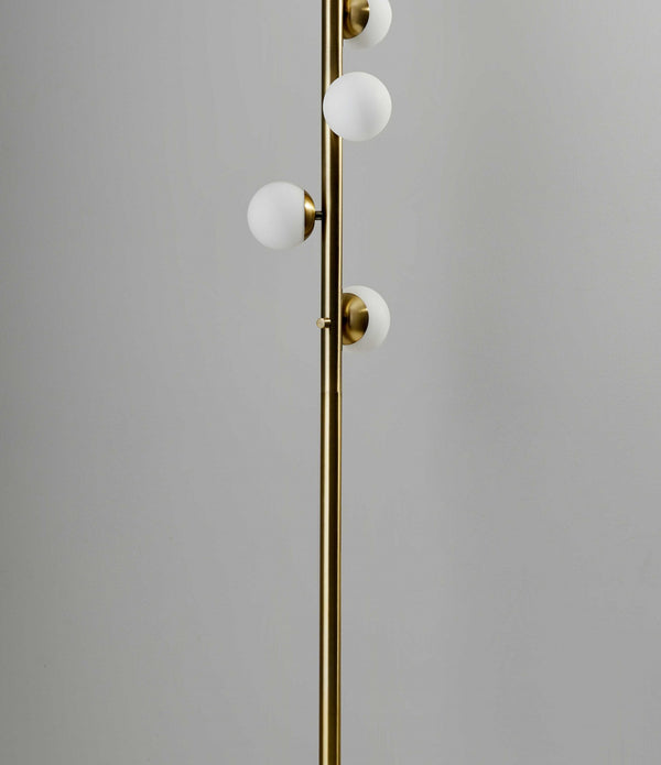 Swirled Sphere Brass Metal LED Floor Lamp