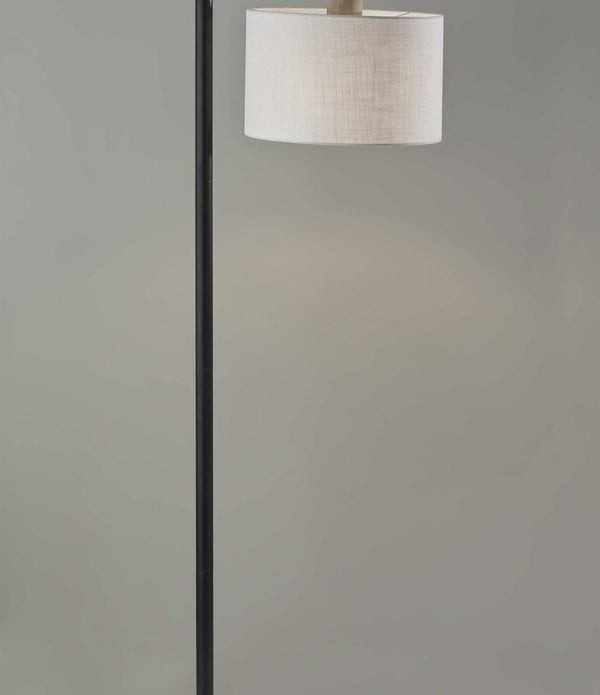 Black Metal Floor Lamp with Cement Accent Base