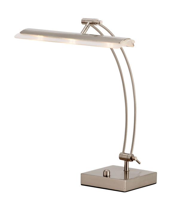 Wide Angle Adjustable Brushed Steel Metal LED Desk Lamp