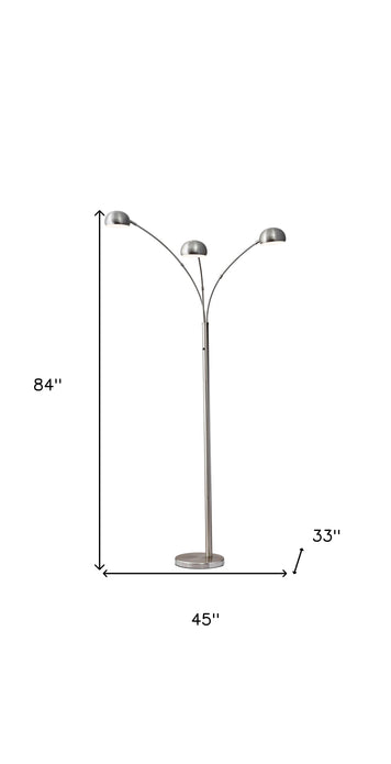 Three Light Steel Orb Floor Lamp