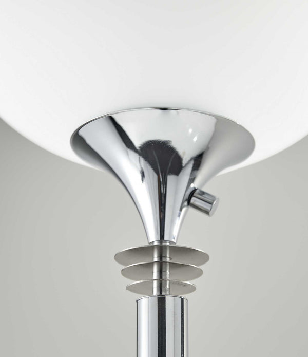 Modern Chrome Thick Pole Torchiere Floor Lamp