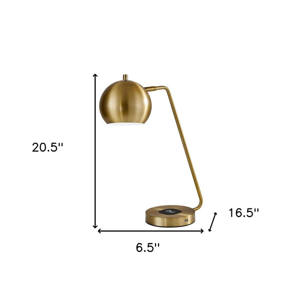 Retro Antiqued Brass Wireless Charging Station Desk Lamp