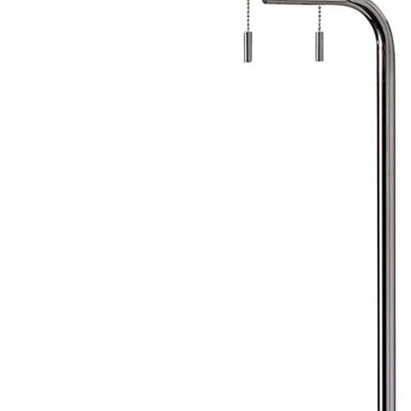 Looped Chrome Floor Lamp with Glass Cocktail Tabletop