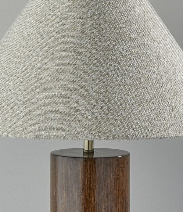 Canopy Walnut Wood Block Table Lamp