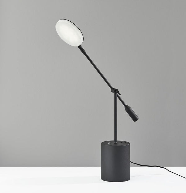 Black Metal Saucer LED Adjustable Desk Lamp