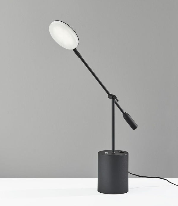 Black Metal Saucer LED Adjustable Desk Lamp