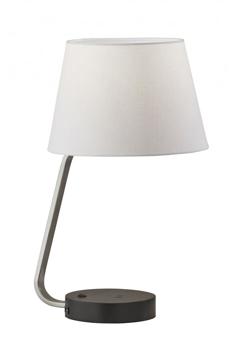 Palm Desert Brushed Steel Metal Charging Table Lamp