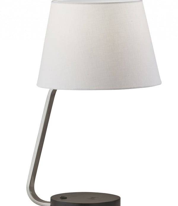 Palm Desert Brushed Steel Metal Charging Table Lamp