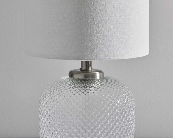 Brushed Steel Metal Dotty Table Lamp with Night Light