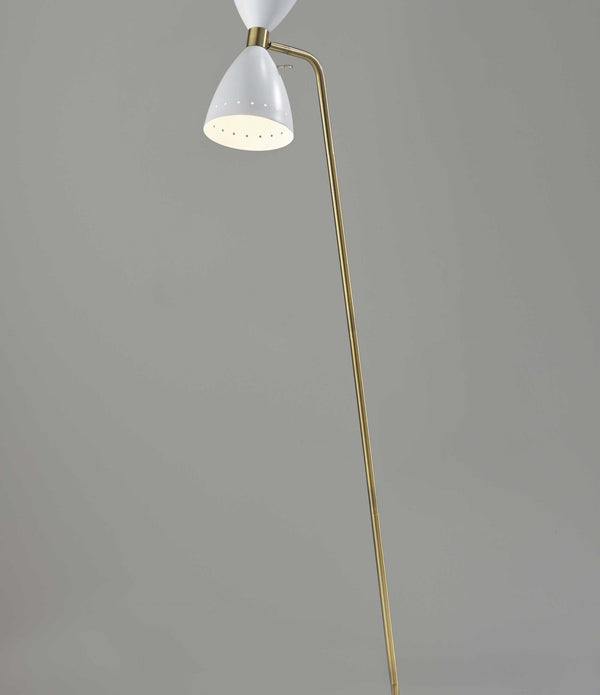 Brass Cinch Floor Lamp in White Metal