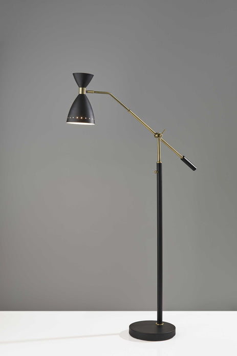 Brass Cinch Black Metal Adjustable Floor Lamp