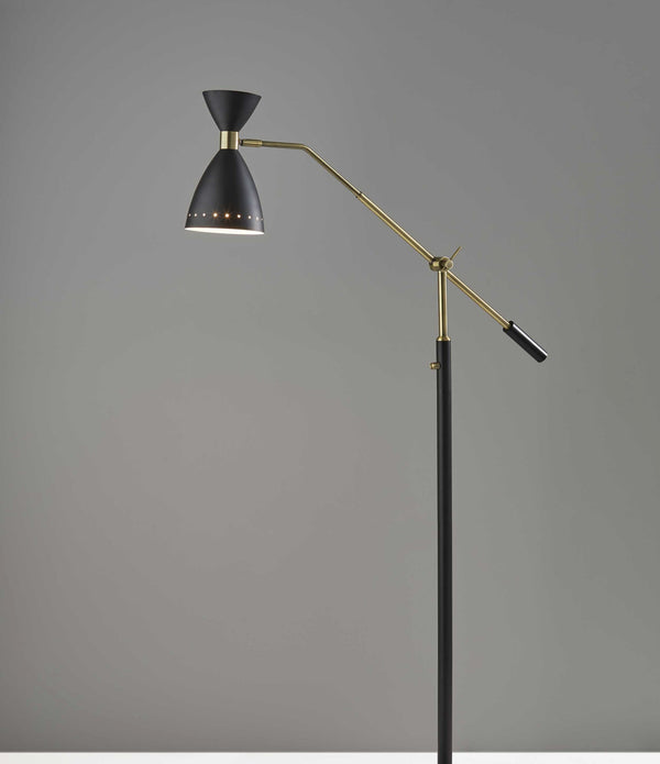 Brass Cinch Black Metal Adjustable Floor Lamp