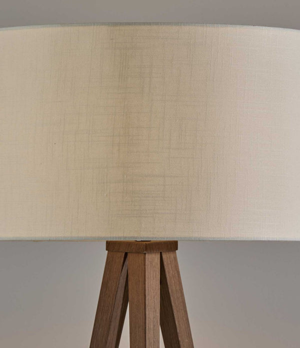 Treble Floor Lamp Three Walnut Finish Legs