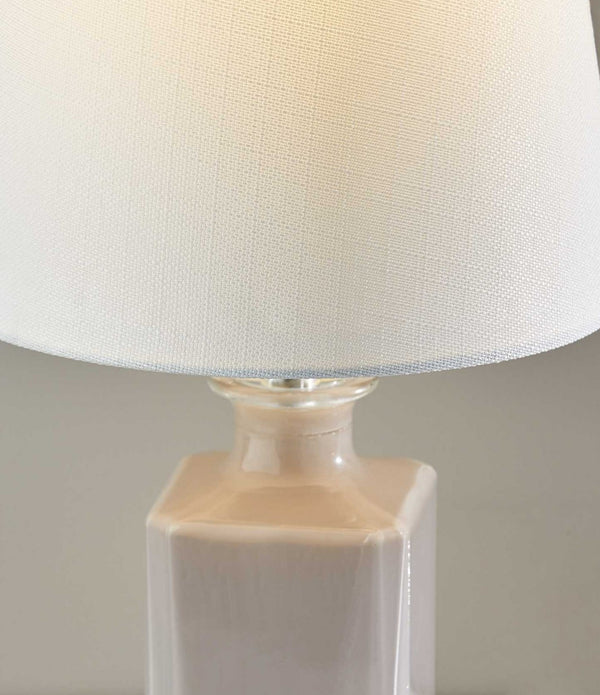 Light Purple Rectangular Bottle Glass Table Lamp