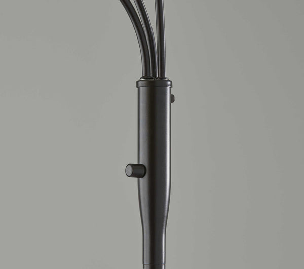 Three Light Adjustable Arm Dark Bronze Floor Lamp