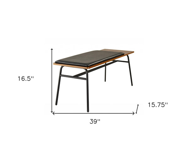 39" X 15.75" X 16.5" Walnut  Bench