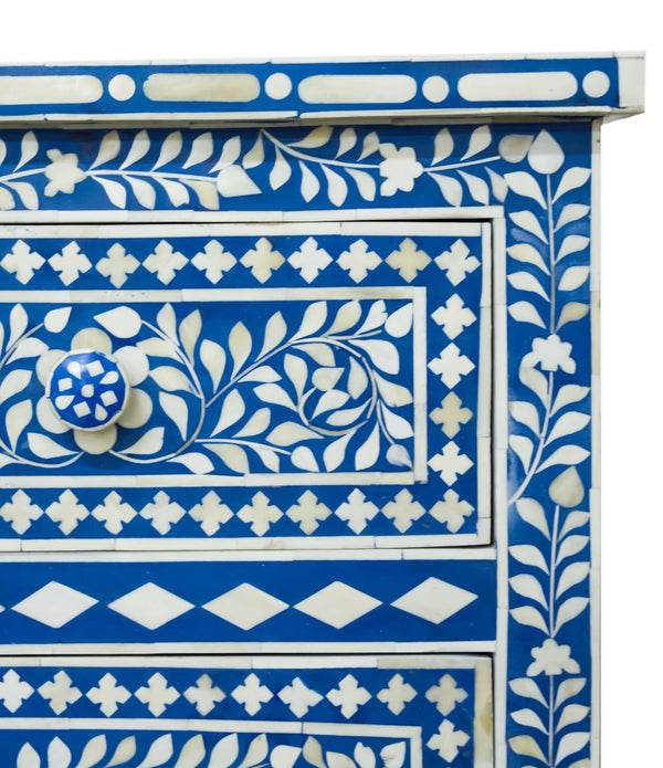 Moroccan Blue and White Bone Buffet or Dresser