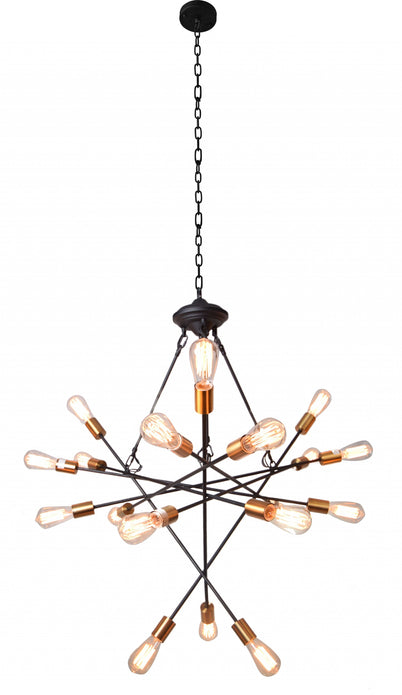 Black and Brass Pom Pom Want Chandelier