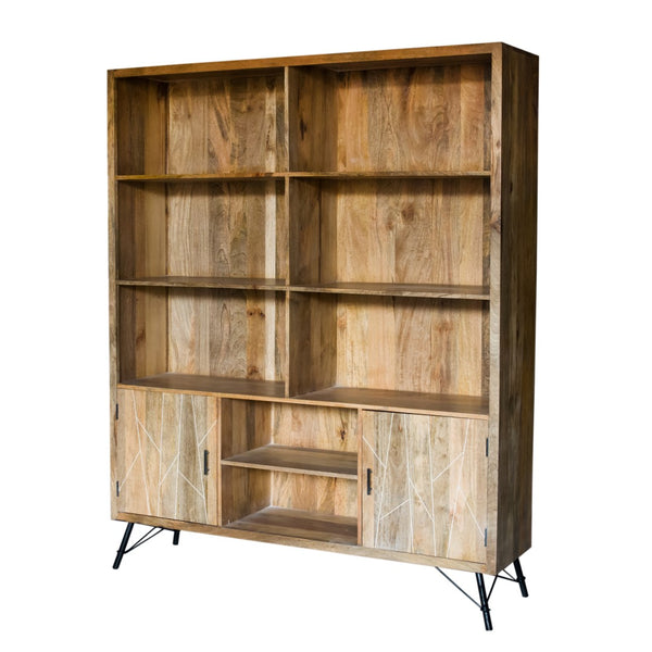 Natural Tones Iron Wood Large Bookshelf