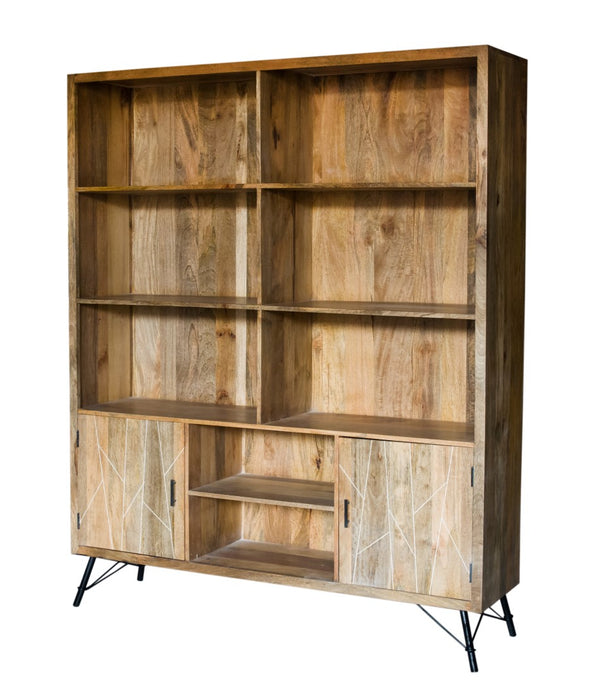 Natural Tones Iron Wood Large Bookshelf