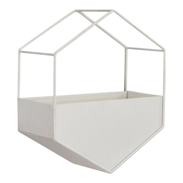 Modern White Metal Hexagonal Hanging Wall Planter