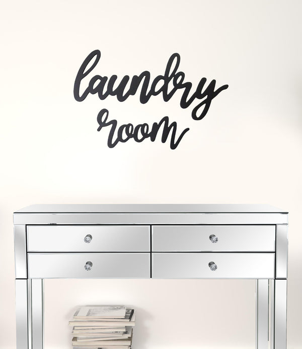 Wood Laundry Room Script Wall Decor