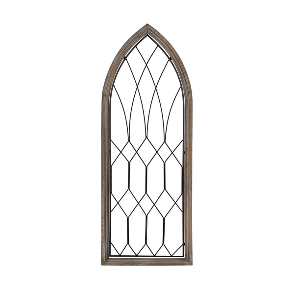 Cathedral Style Wood and Metal Window Panel