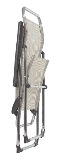 Premium Light Gray Aluminum Folding Armchair