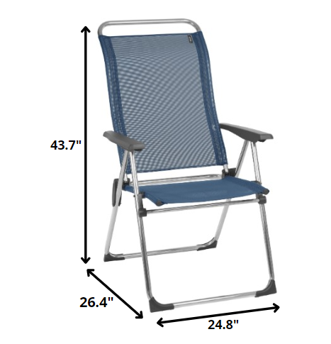 Premium Blue Aluminum Folding Armchair