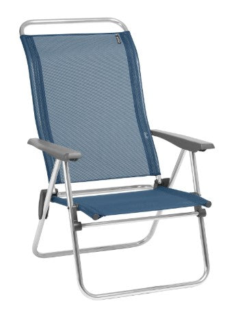 Premium Blue Aluminum Low Folding Armchair