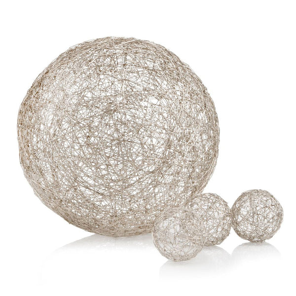 12' X 12' X 12' Silver Iron Extra Large Wire Sphere