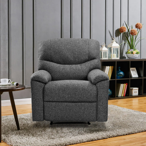 36.22" X 41.33" X 39.8" Black Fabric Manual Recliner