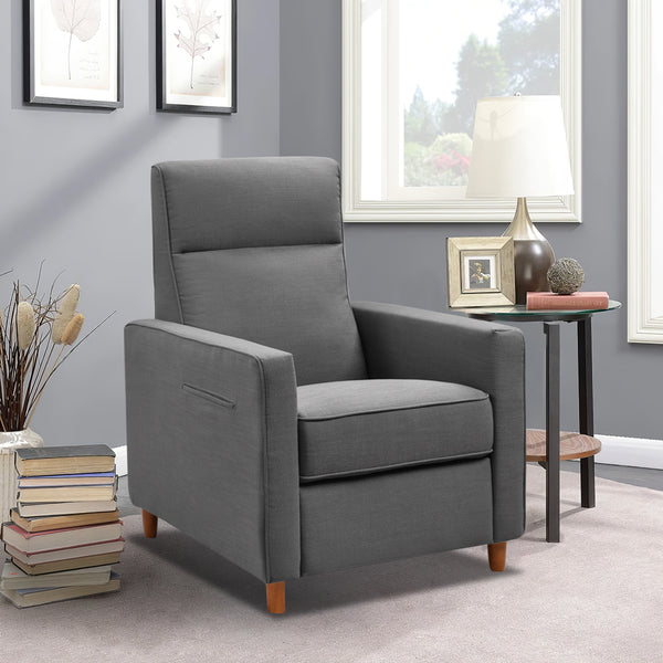 29.52" X 34.64" X 41.7" Dark Grey Fabric Manual Recliner