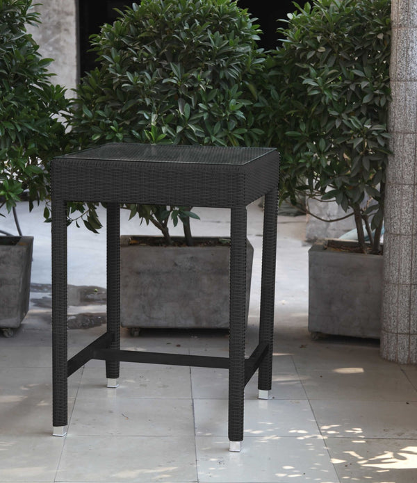 42.5 X 29 X 29 Black Aluminum and Wicker Bar Table Set of 5