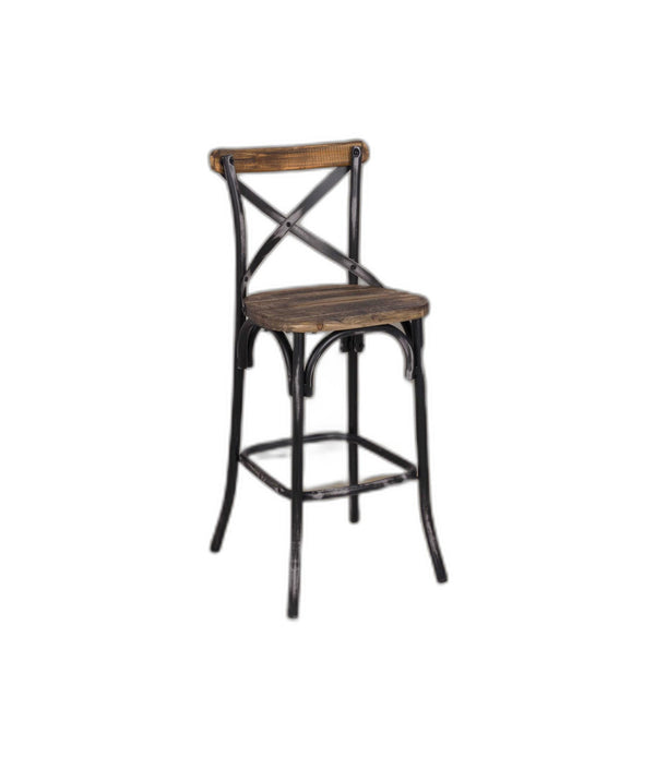 Antique Black Reclaimed Wooden Bar Chair