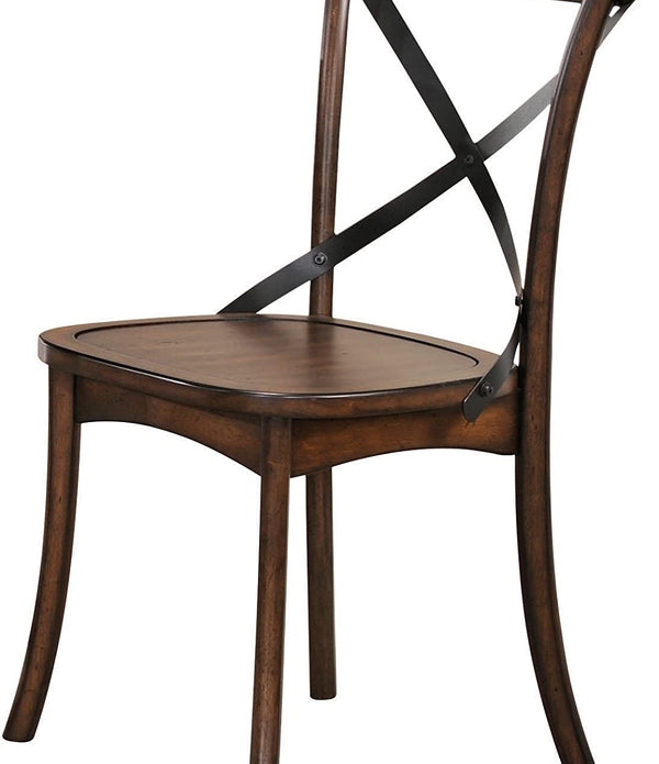 18' X 21' X 35' Dark Oak  Black Wood Side Chair Set2