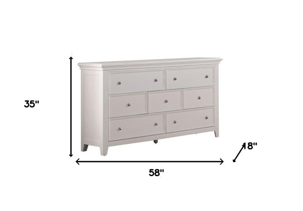 58' X 18' X 35' White Wood Dresser