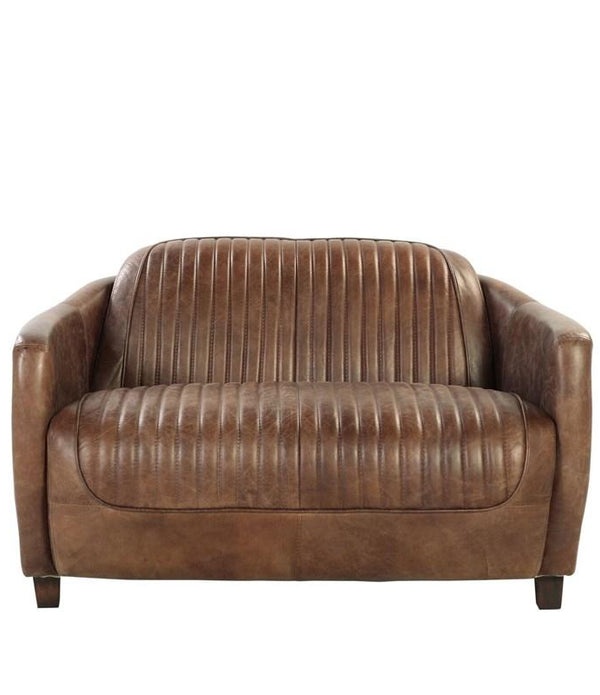 50' X 37' X 31' Retro Brown Leather Loveseat