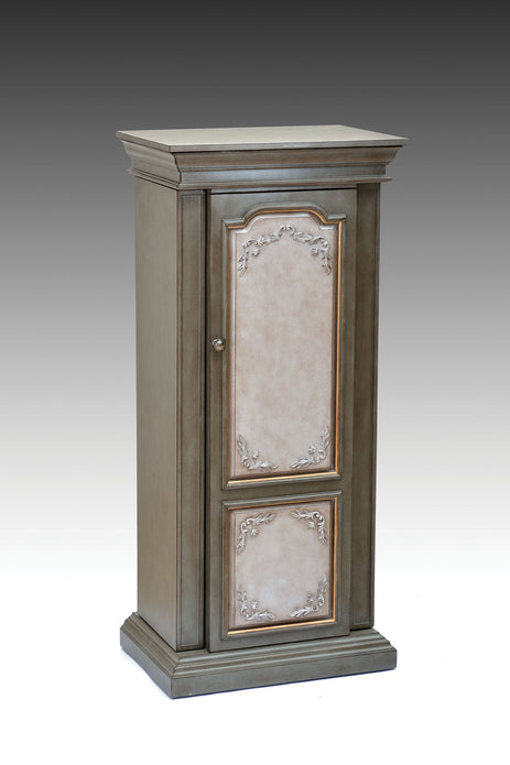 19' X 13' X 43' Antique Gray  Antique Beige Wood Jewelry Armoire