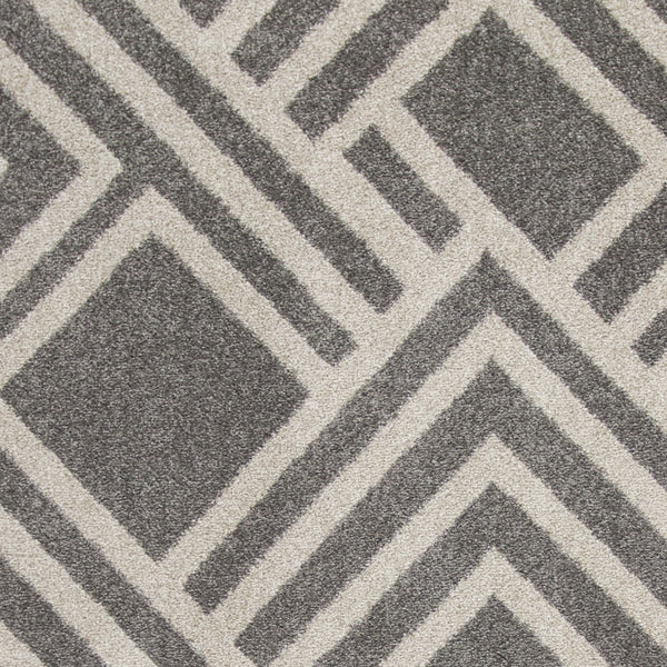 3'x5' Grey Machine Woven UV Treated Geometric Indoor Outdoor Area Rug