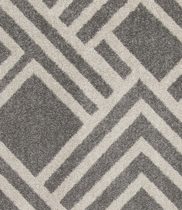 3'x5' Grey Machine Woven UV Treated Geometric Indoor Outdoor Area Rug