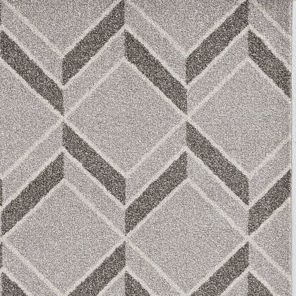 7'x10' Grey Machine Woven UV Treated Herringbone Illusion Indoor Outdoor Area Rug