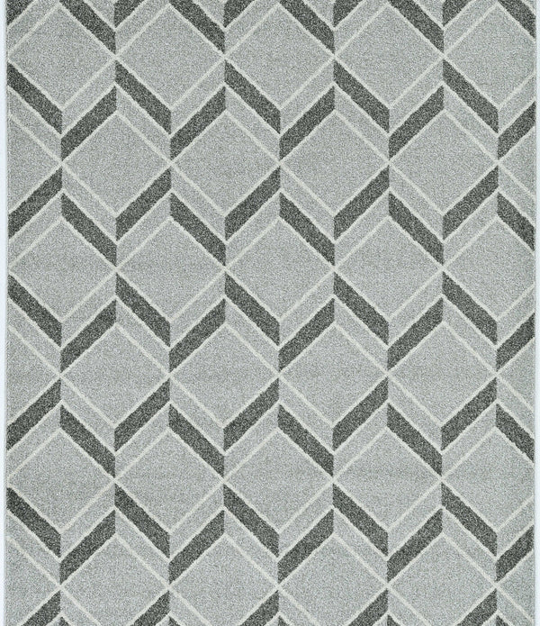 7'x10' Grey Machine Woven UV Treated Herringbone Illusion Indoor Outdoor Area Rug