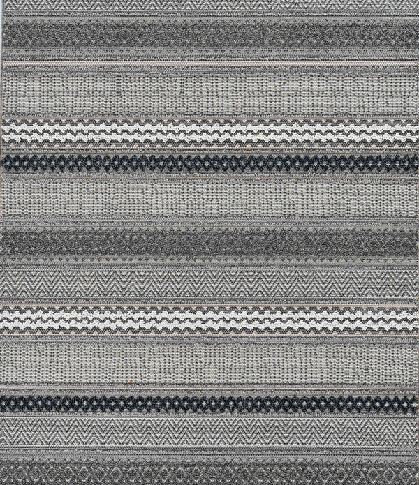 8' Taupe Machine Woven UV Treated Tribal Indoor Outdoor Runner Rug