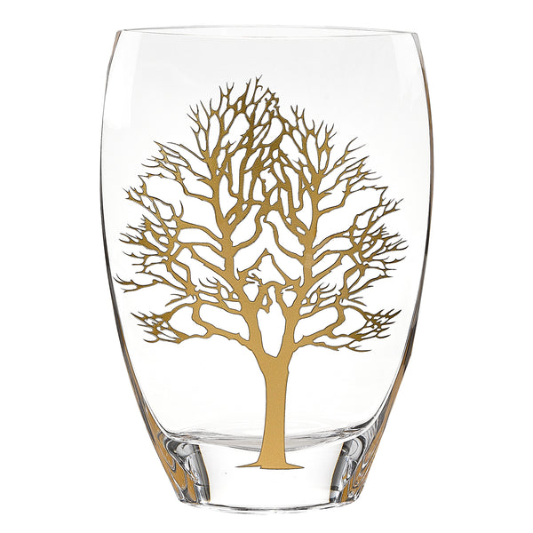 12 Mouth Blown Gold Tree of Life Vase