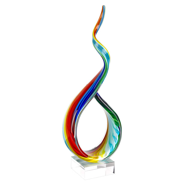 18 MultiColor Art Glass Centerpiece on Crystal Base